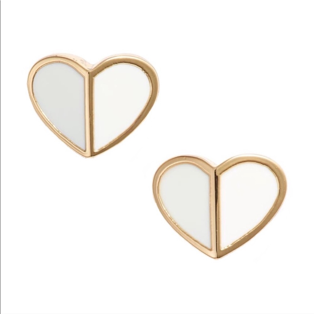 Kate spade white heart earrings